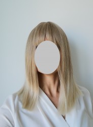 perukas nr. 1019(1) (natūralus blond su kirpčiukais + natūraliai šviesėjantys galai, ilgis 38cm)